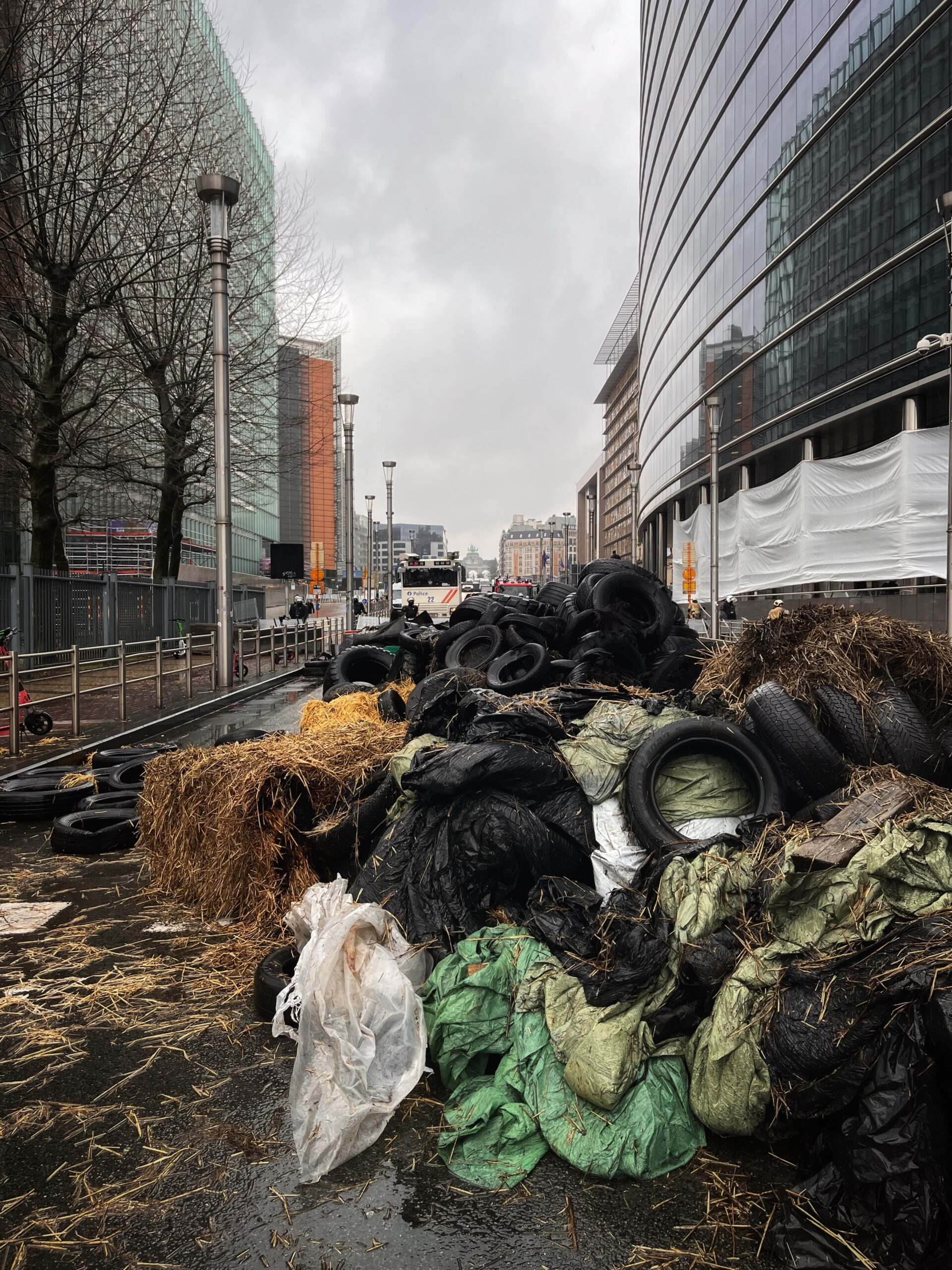 protesta degli agricoltori e dei trattori a Bruxelles